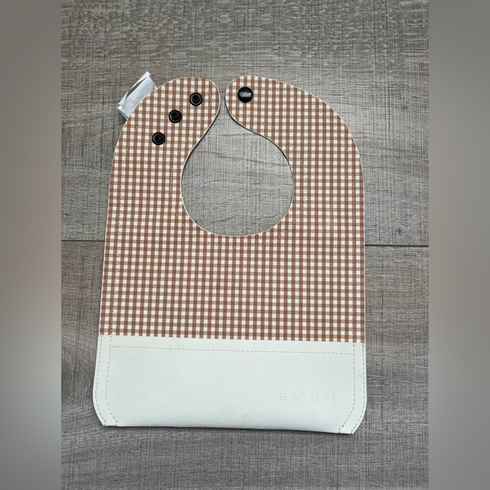 Gathre Brown and White Checkered Bib